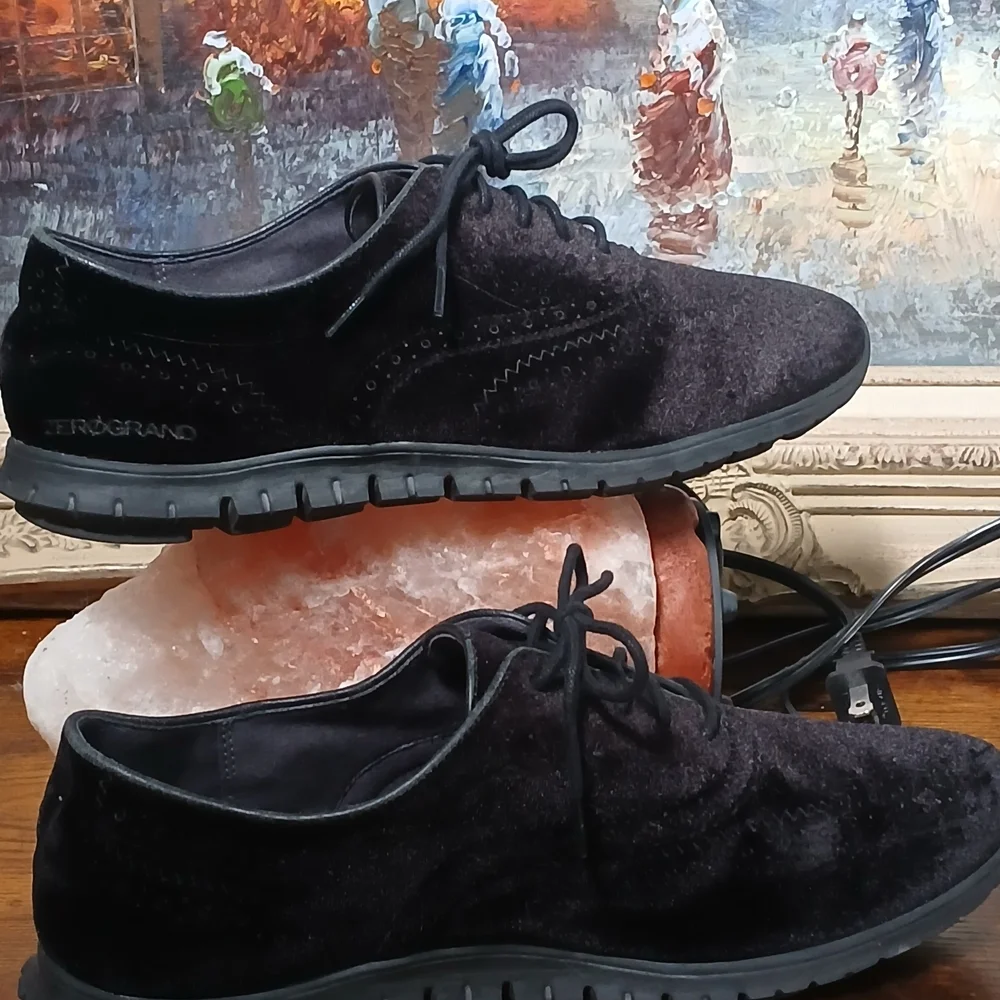 Cole Haan Black Velvet Oxfords 8.5 - Picture 3 of 7